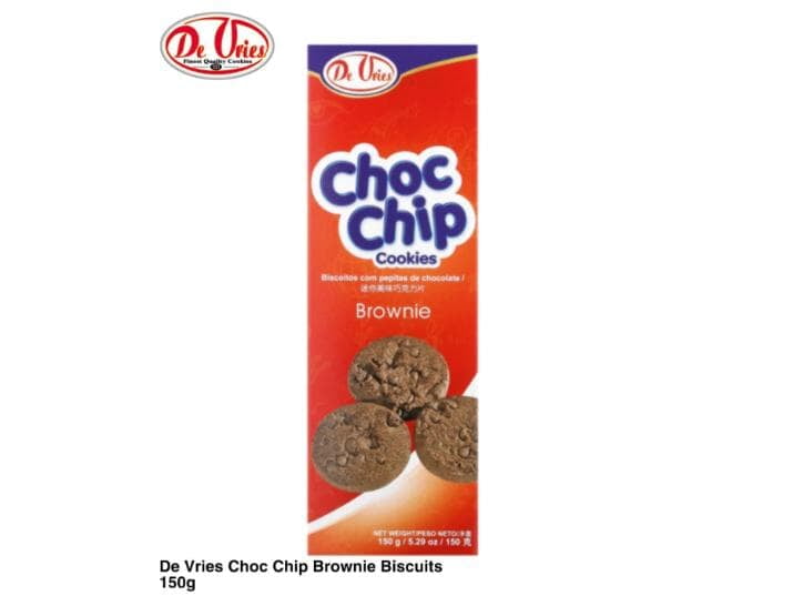 De Vries Choc Chip Brownie biscuits 150g