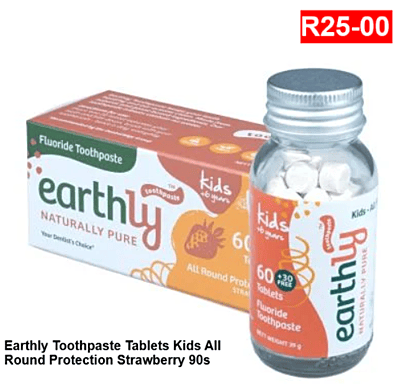 Earthly Toothpaste Tablets Kids All Round Protection Strawberry 90s