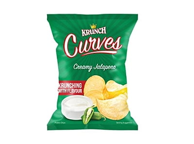 Krunch Curves Potato Chips Creamy Jalepeno 125g