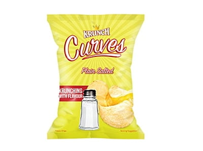 Krunch Curves Potato Chips Plain Salted 125g