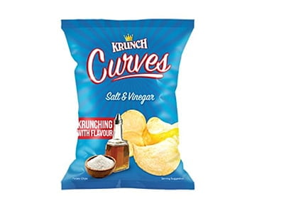 Krunch Curves Potato Chips Salt & Vinegar 125g