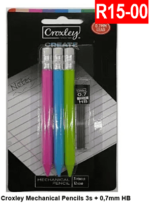 Croxley Mechanical Pencils 3s + 0,7mm HB