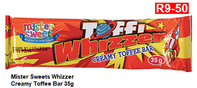 Mister Sweets Whizzer Creamy Toffee Bar 35g