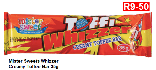 Mister Sweets Whizzer Creamy Toffee Bar 35g