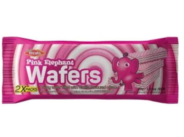 Tasty Treats Pink Elephant Wafers Vanilla 80g